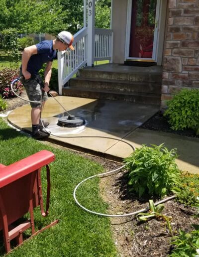 Concrete Cleaning in Progress